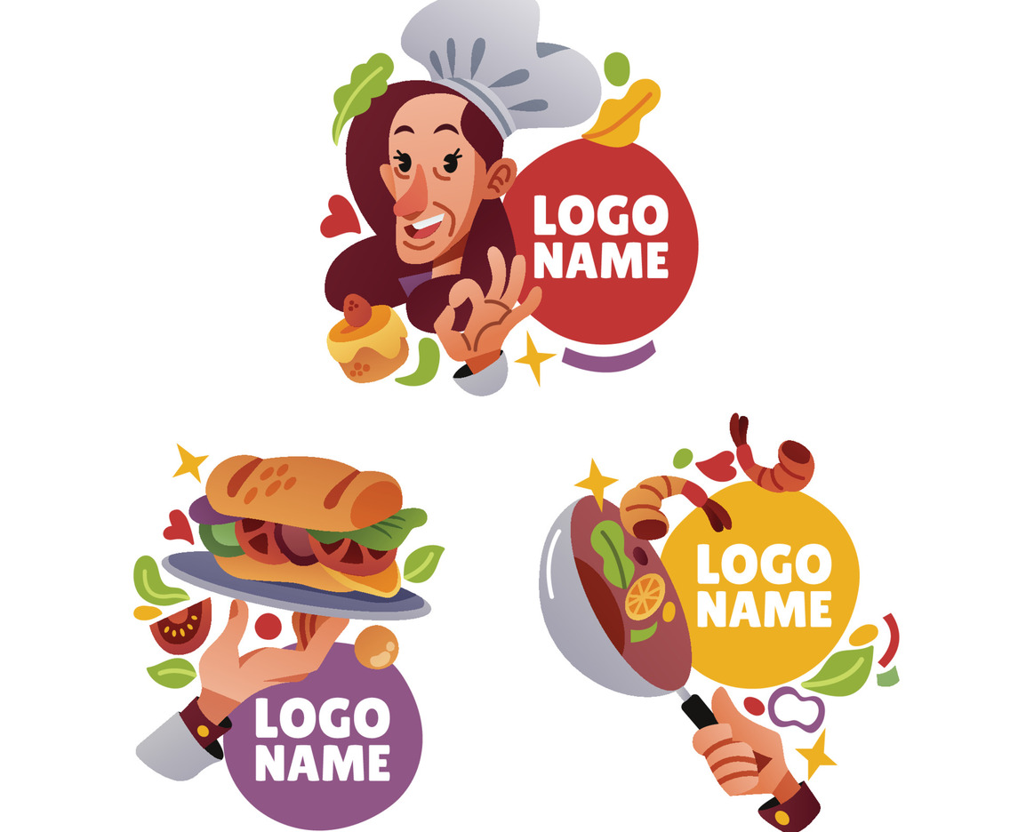 Chef Logo Design With Characters