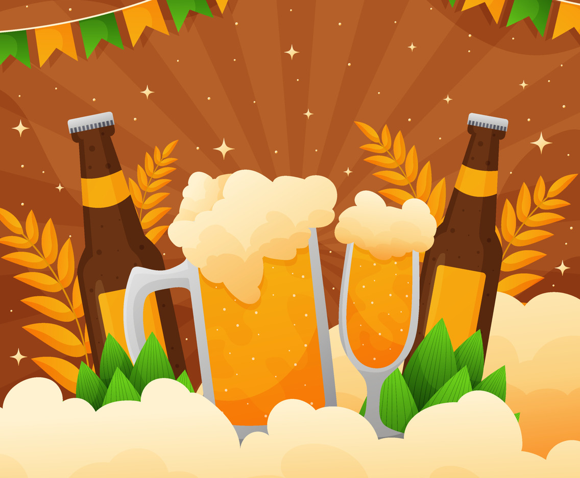 Beer Day Leaf Background