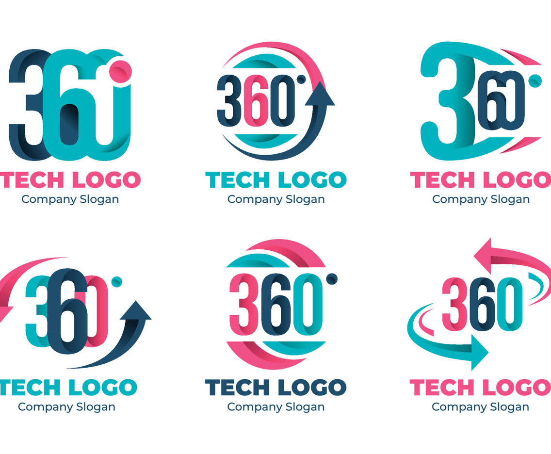 360 Degree Logo Collection with Gradient Style