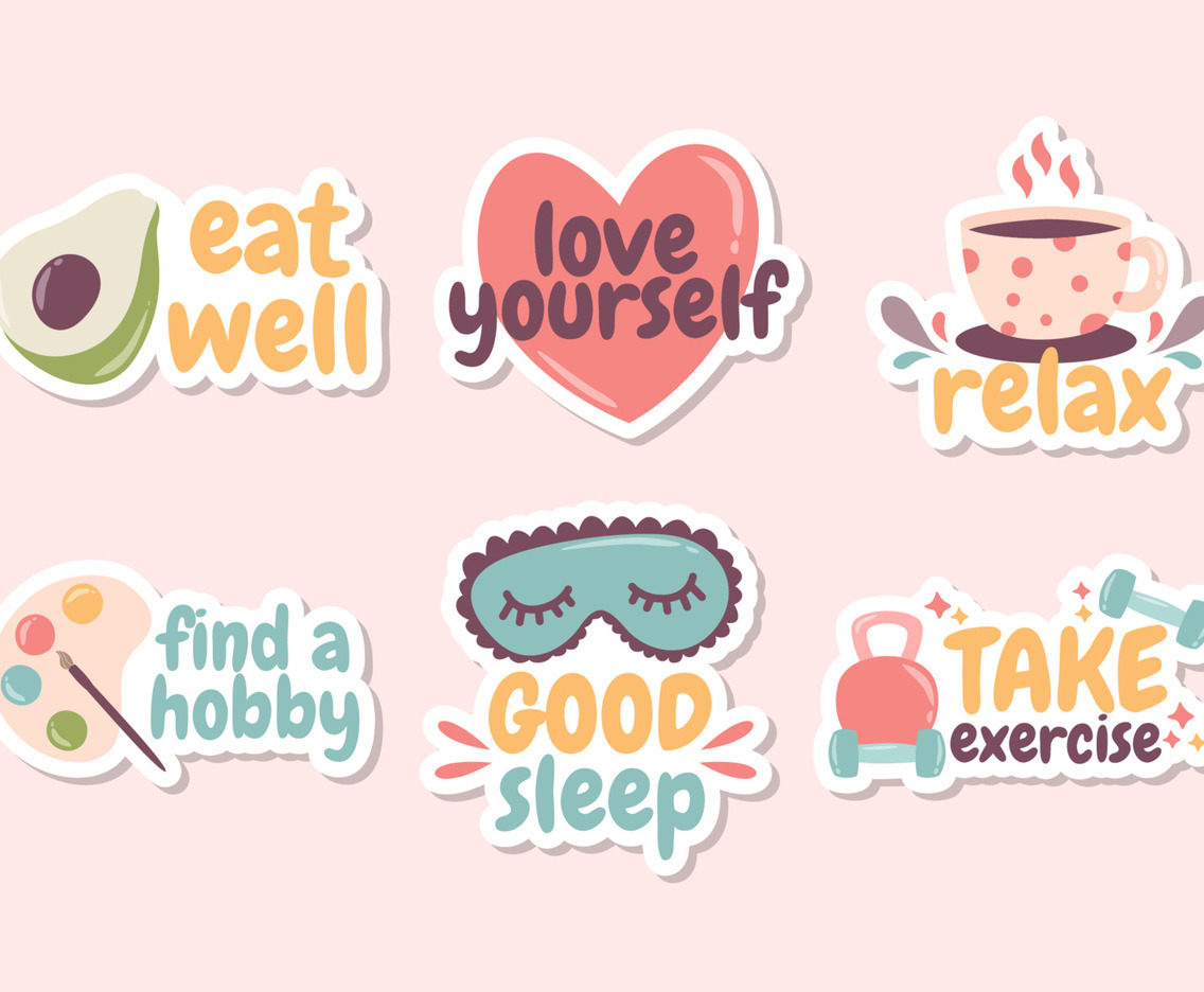 Self Care Doodle Hand Drawn Sticker