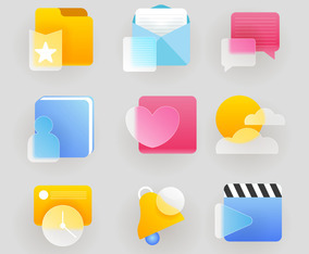 Social Media Glass Morphism Icon