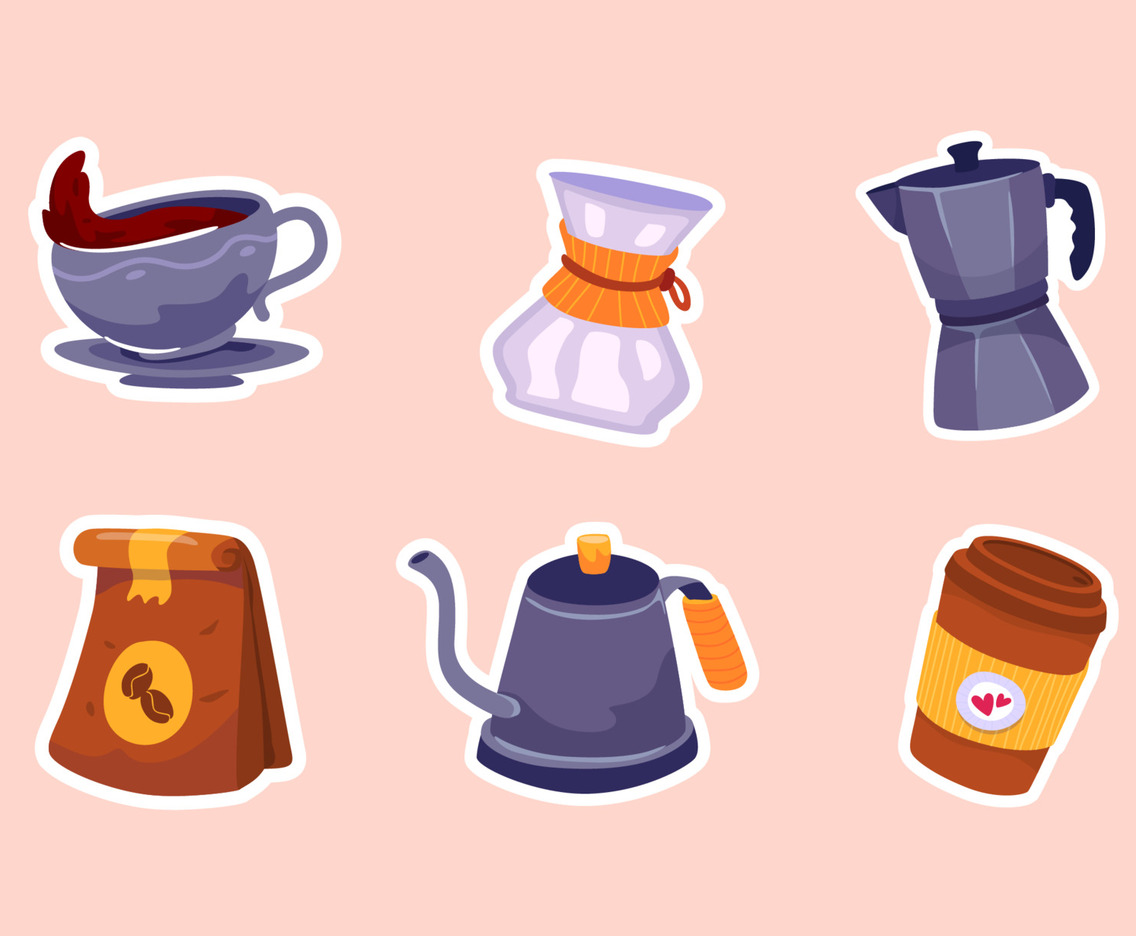 Coffee Stickers Template for Journal