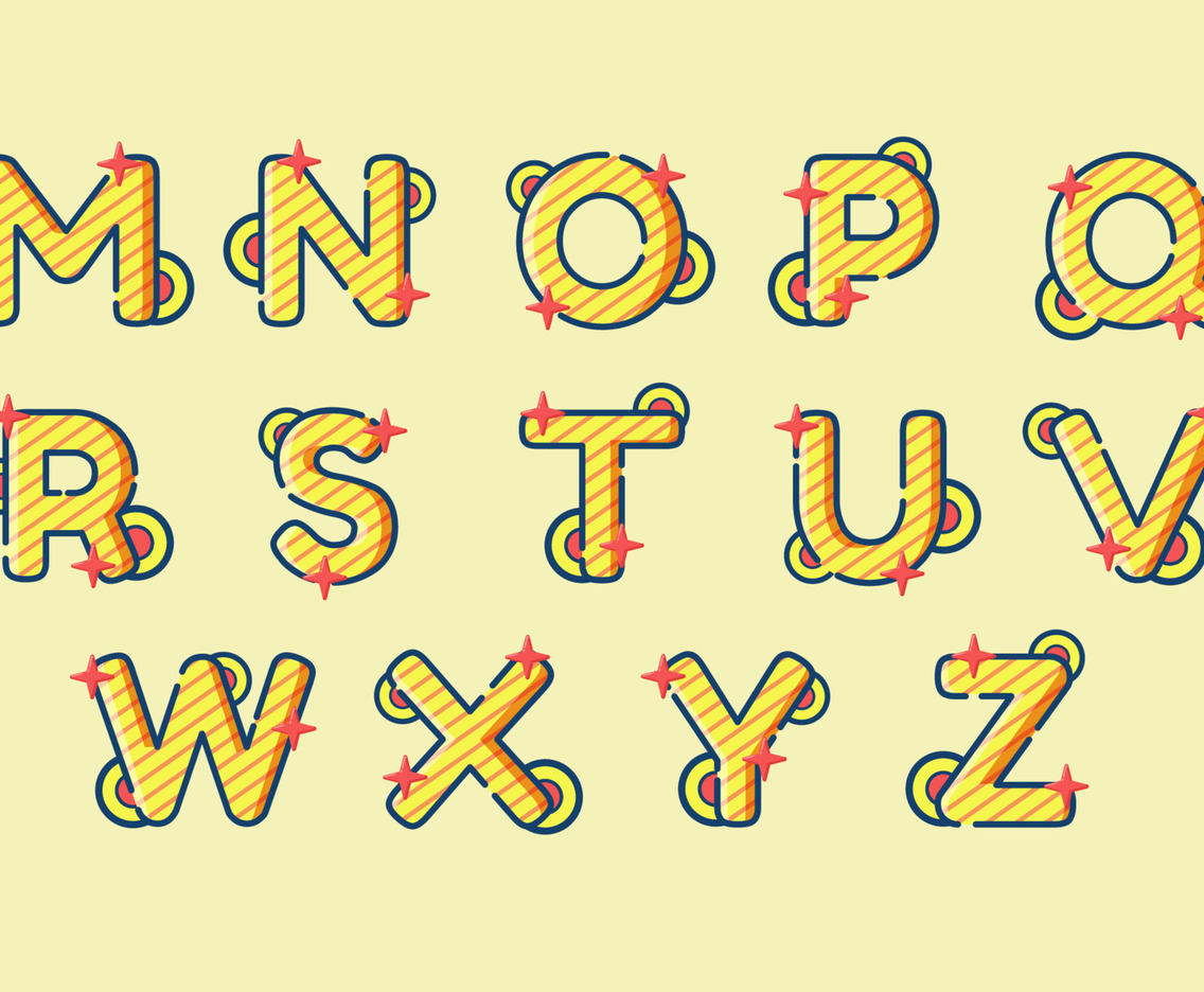 Cute Alphabet M - Z Icon Set