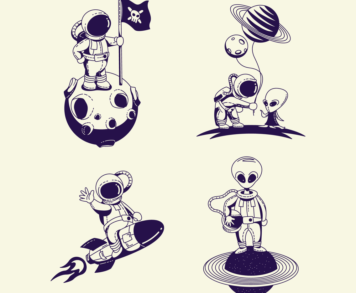 Minimalist Tattoo Astronaut Tattoo Design