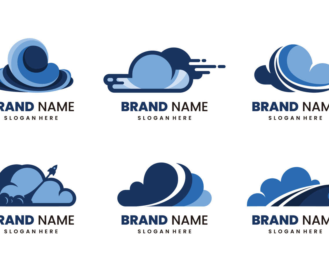 Flat Cloud Logo Set