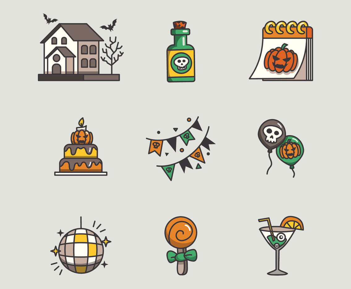 Adult Halloween Party Icons