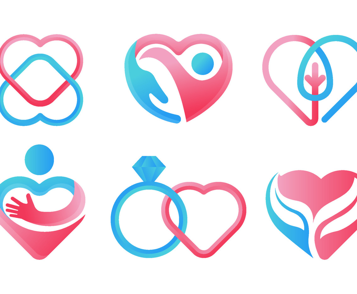 Set of Heart Logo Concept