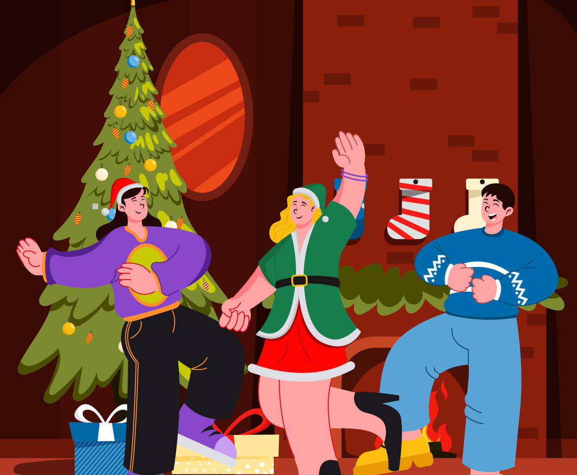 Concept of Adult Christmas Party