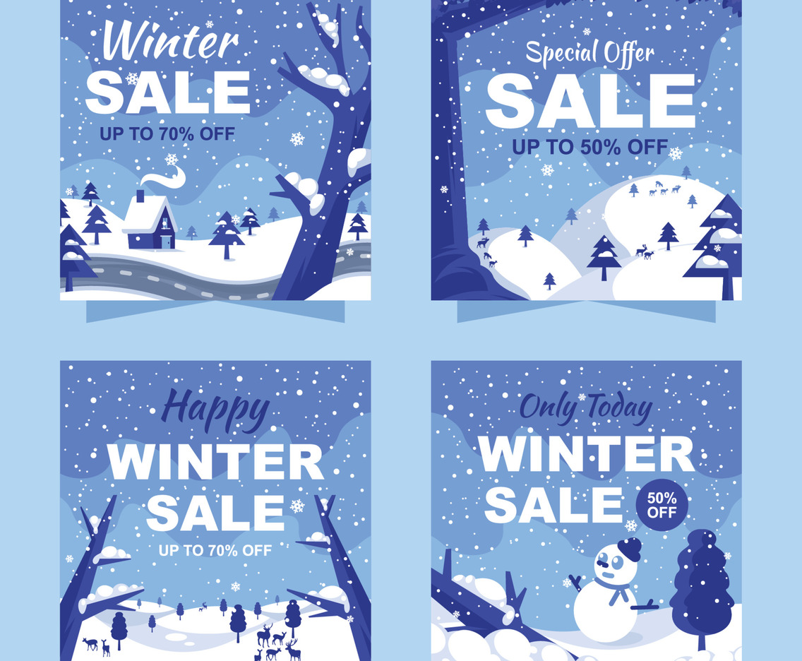 Winter Sale Social Media Post Template