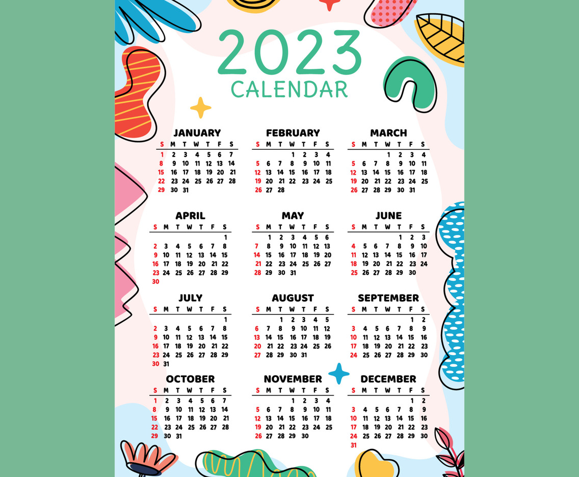 Vertical Wall Calendar 2023 with Cute Element Concept