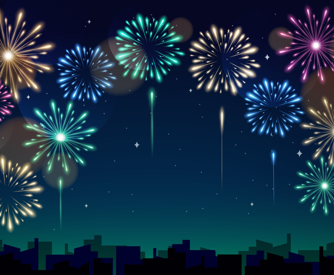 Firework at Night Sky Background