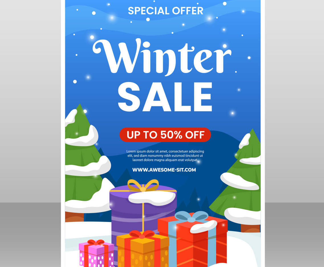 Winter Sale Poster Template