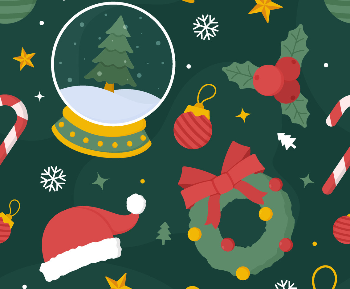 Christmas Seamless Pattern Background