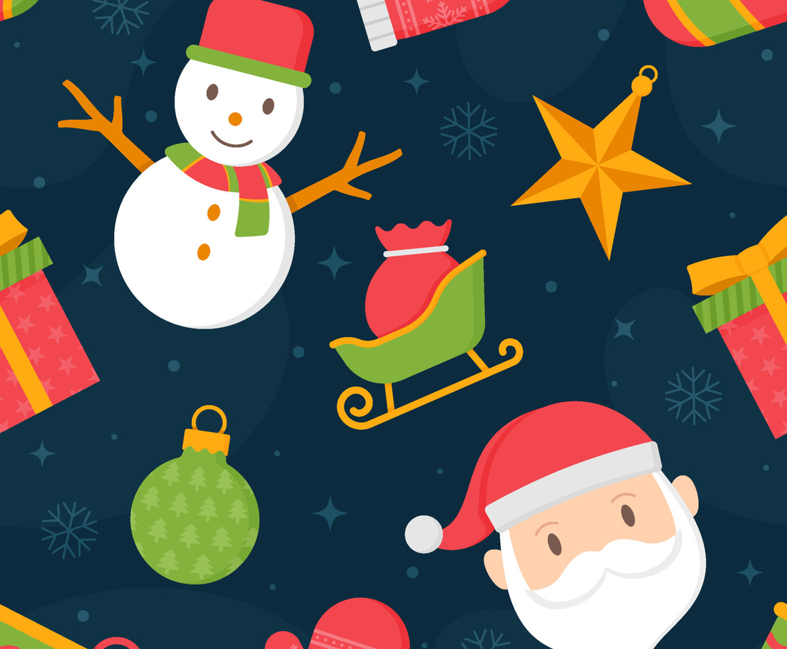 Christmas Seamless Pattern Background