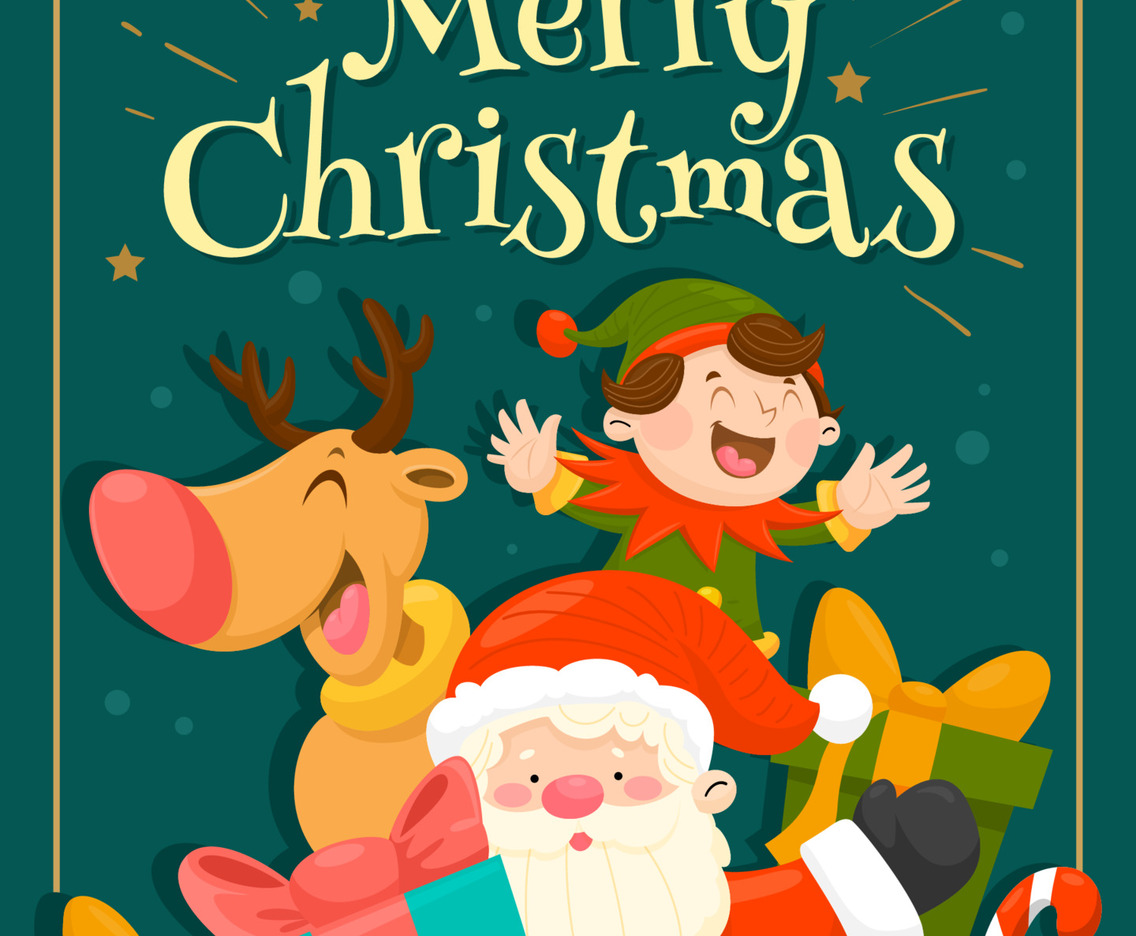 Santa Claus and The Helpers Greeting Card