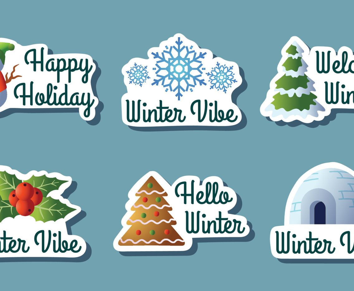 Winter Themed Stickers Set