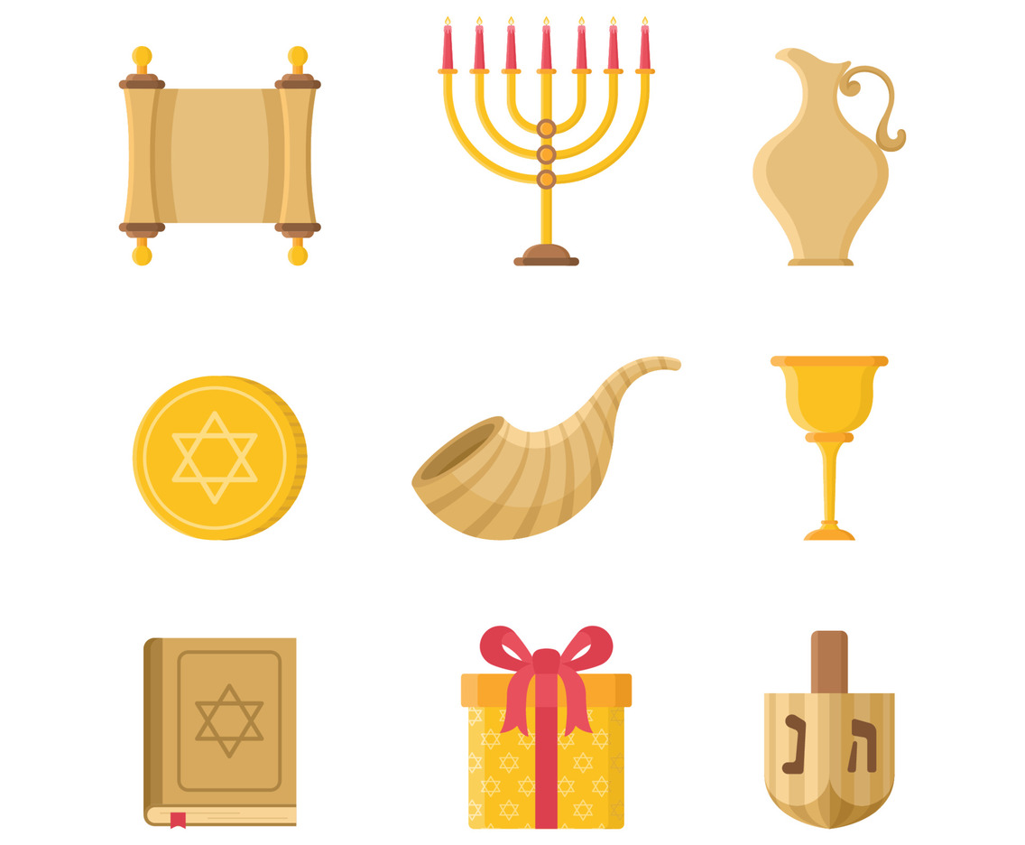 Set of Hanukkah Event Icons