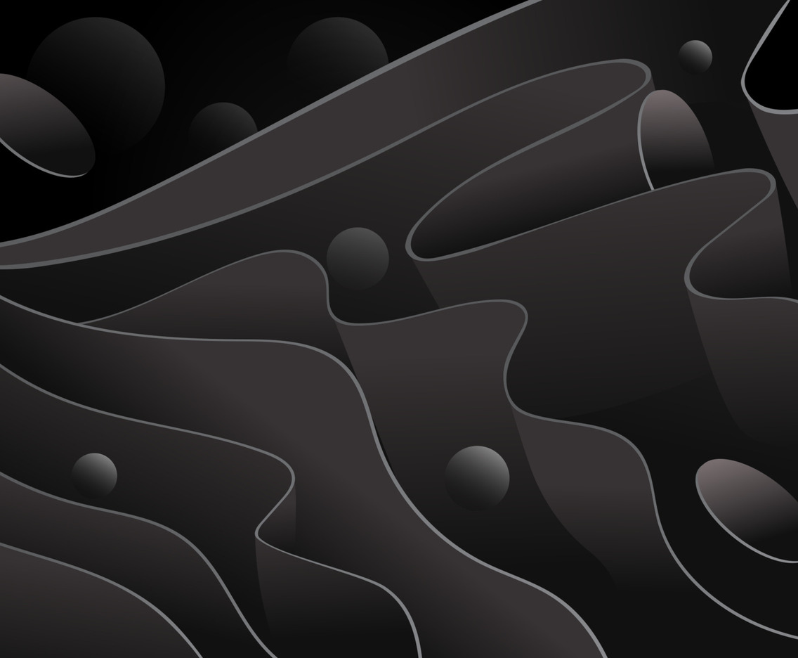 Abstract Black Fluid 3D Background
