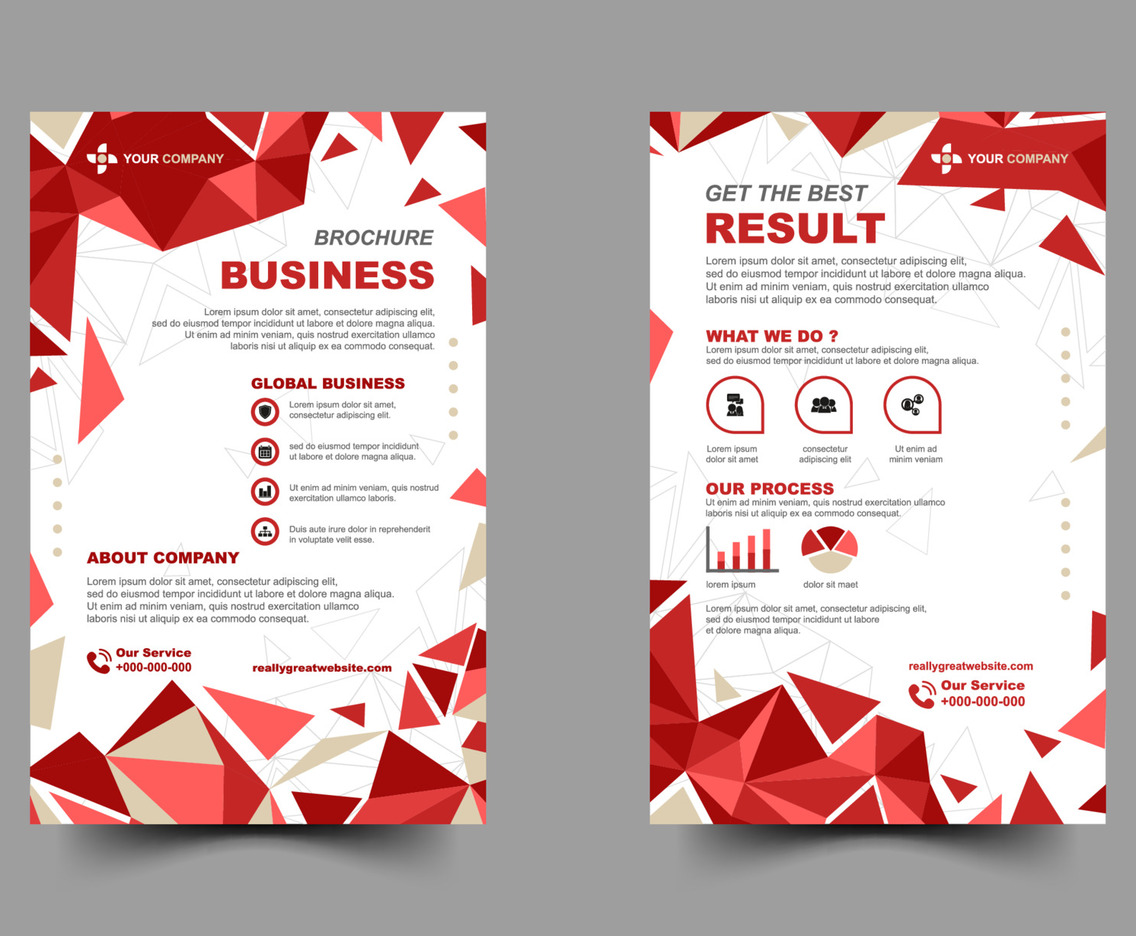 Business Brochure with Flat Color Concept