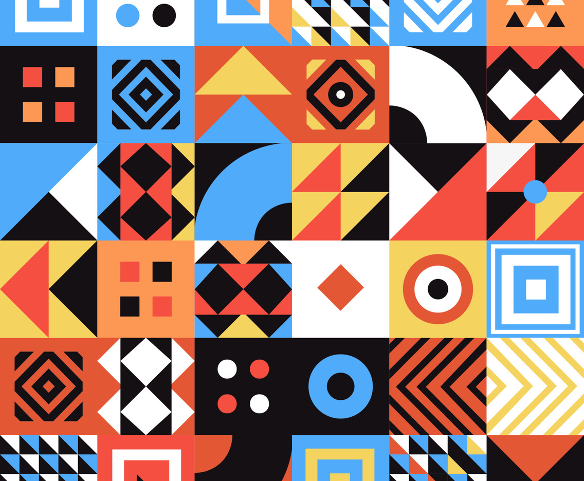 Abstract Colorful Geometric Seamless Pattern