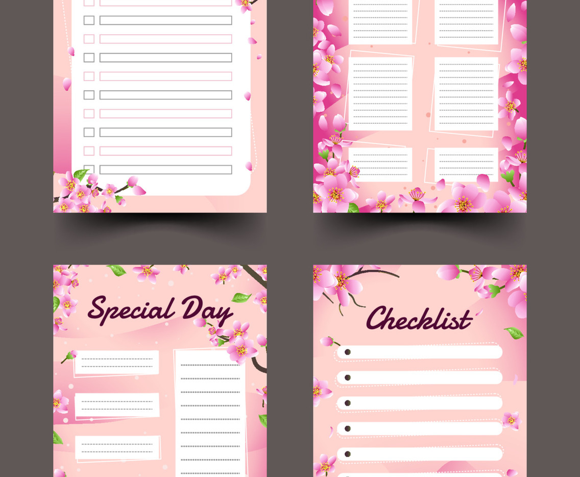 Journal Template with Peach Blossom