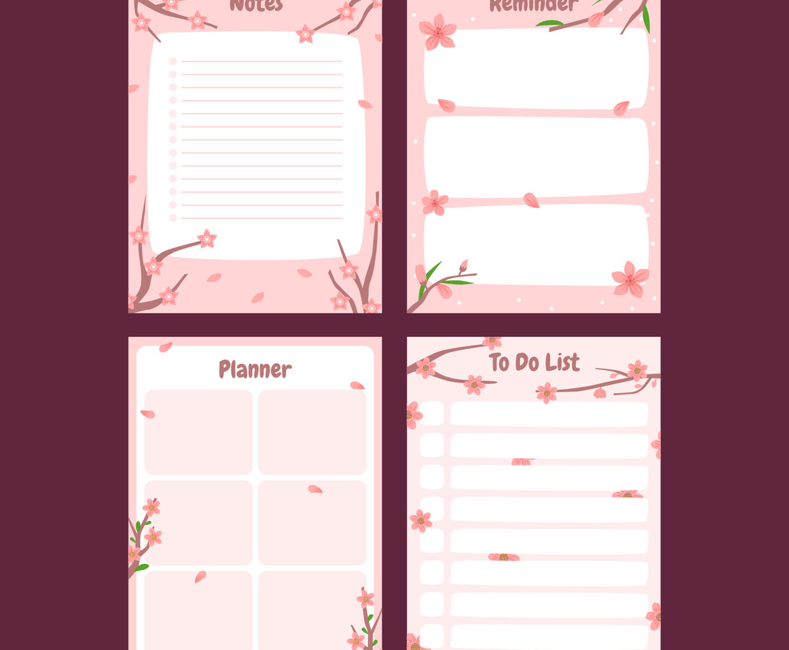 Pink Peach Blossom Journal Template
