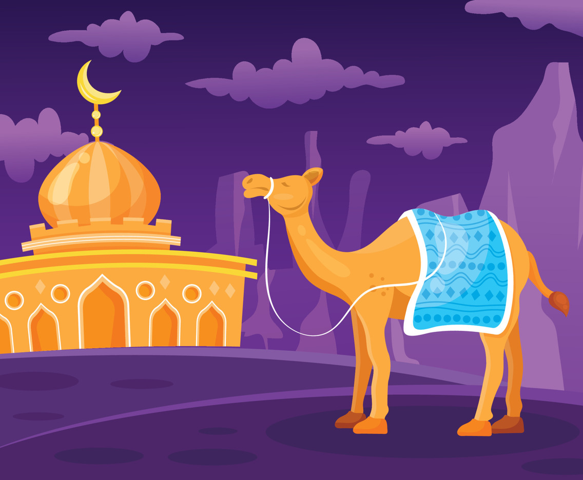 Isra Miraj Mosque With Camel