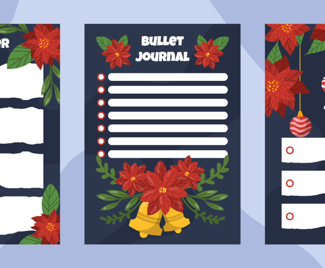 Poinsettias Table Pages Journal Template