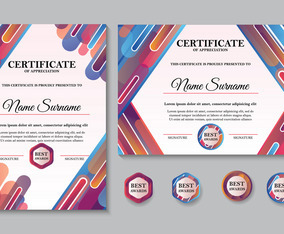 Set of Gradient Modern Certificate | FreeVectors