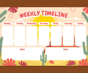 Calendar Weekly Timeline Design Template