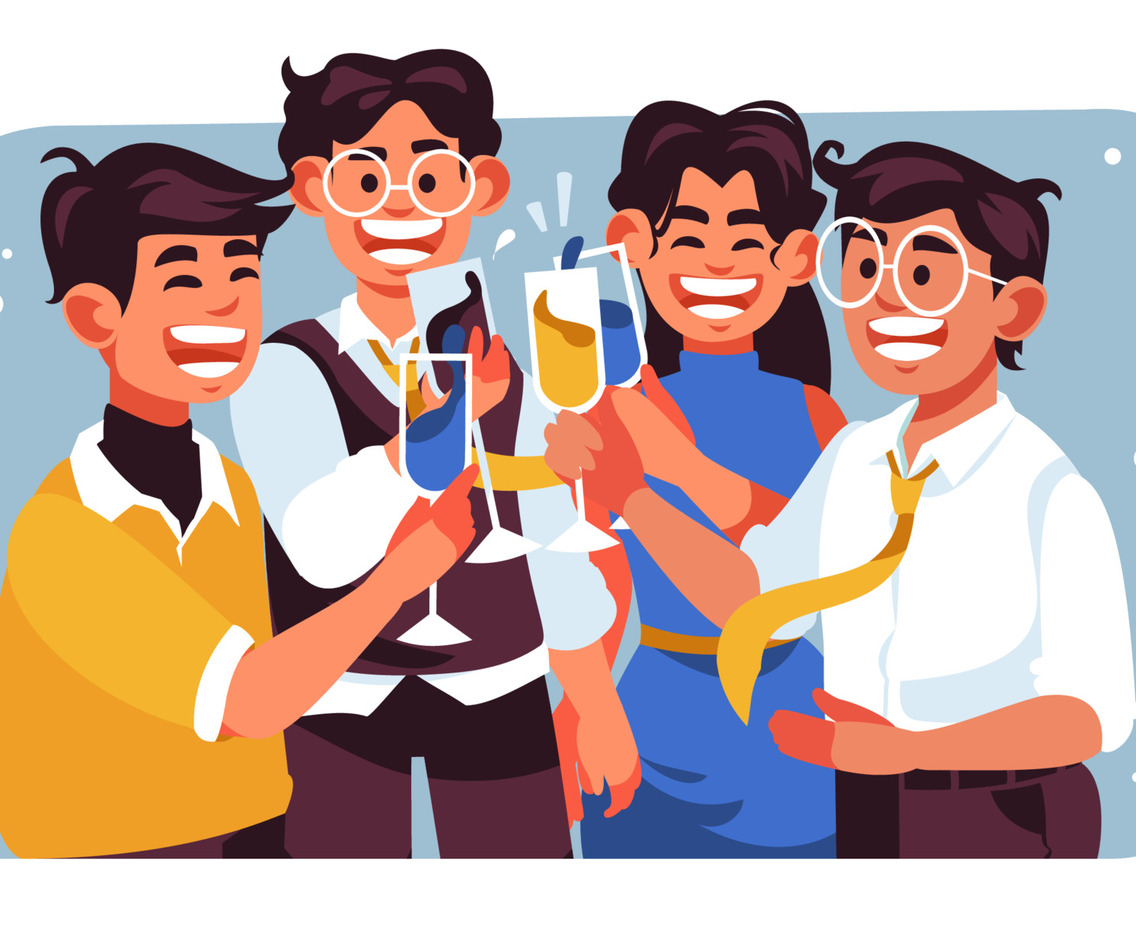 Friends Toasting Wine Together Concept