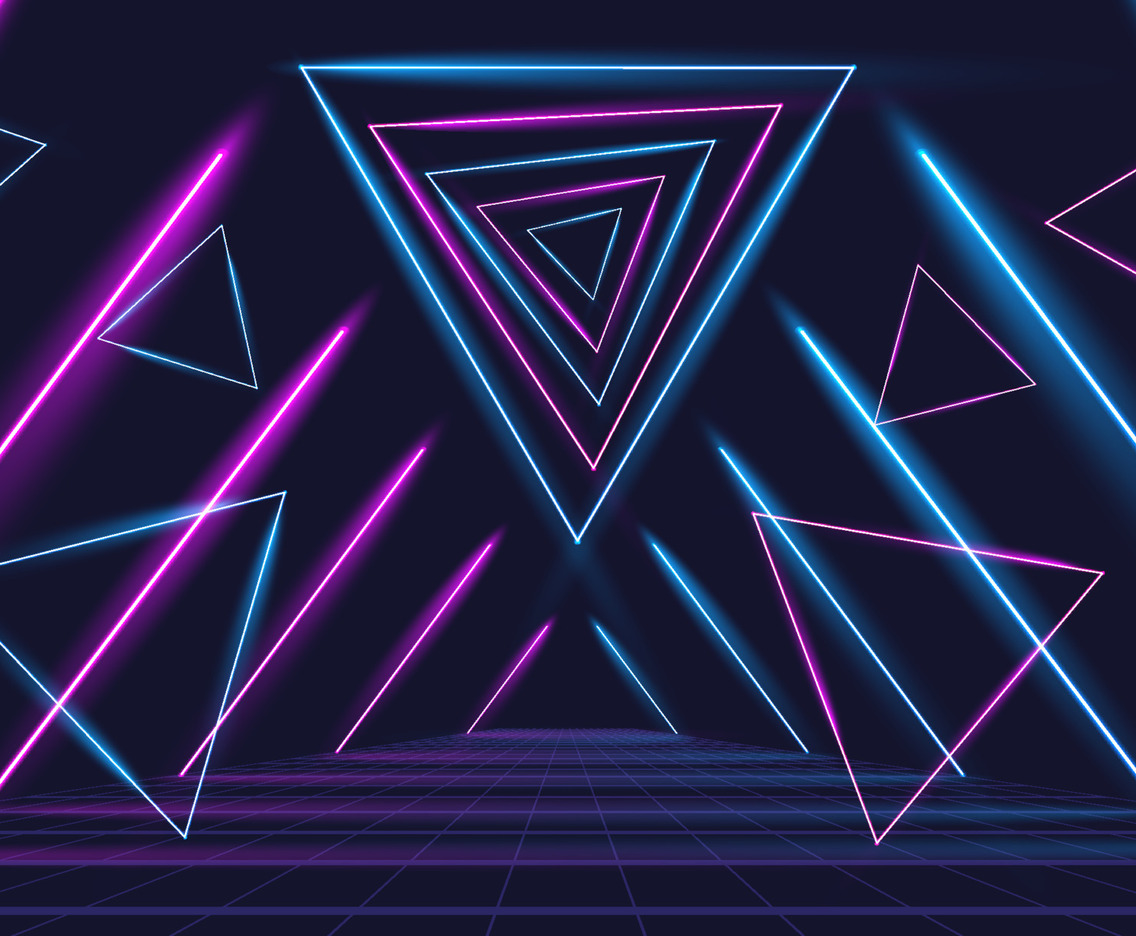 Neon Light Triangles