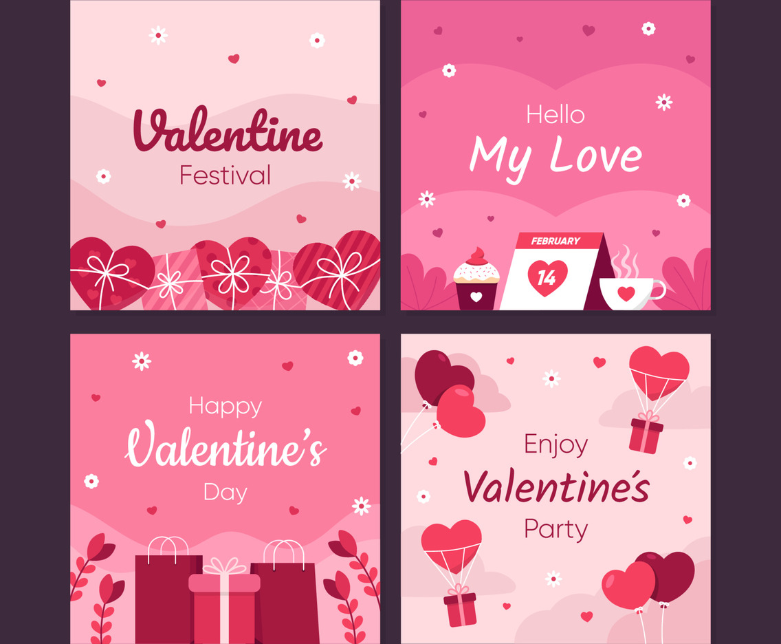 Valentine Day Celebration Social Media Templates