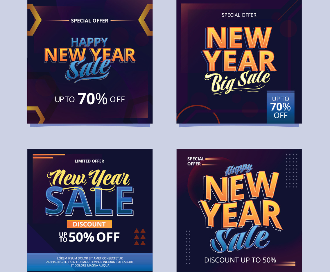 New Year Sale Social Media Post Template