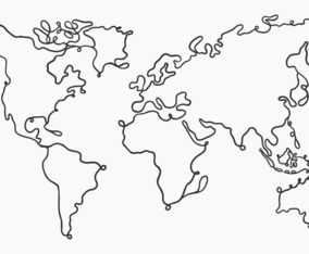 World Map in One Line Art | FreeVectors