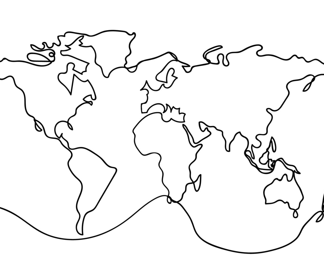 One Stroke Line World Map