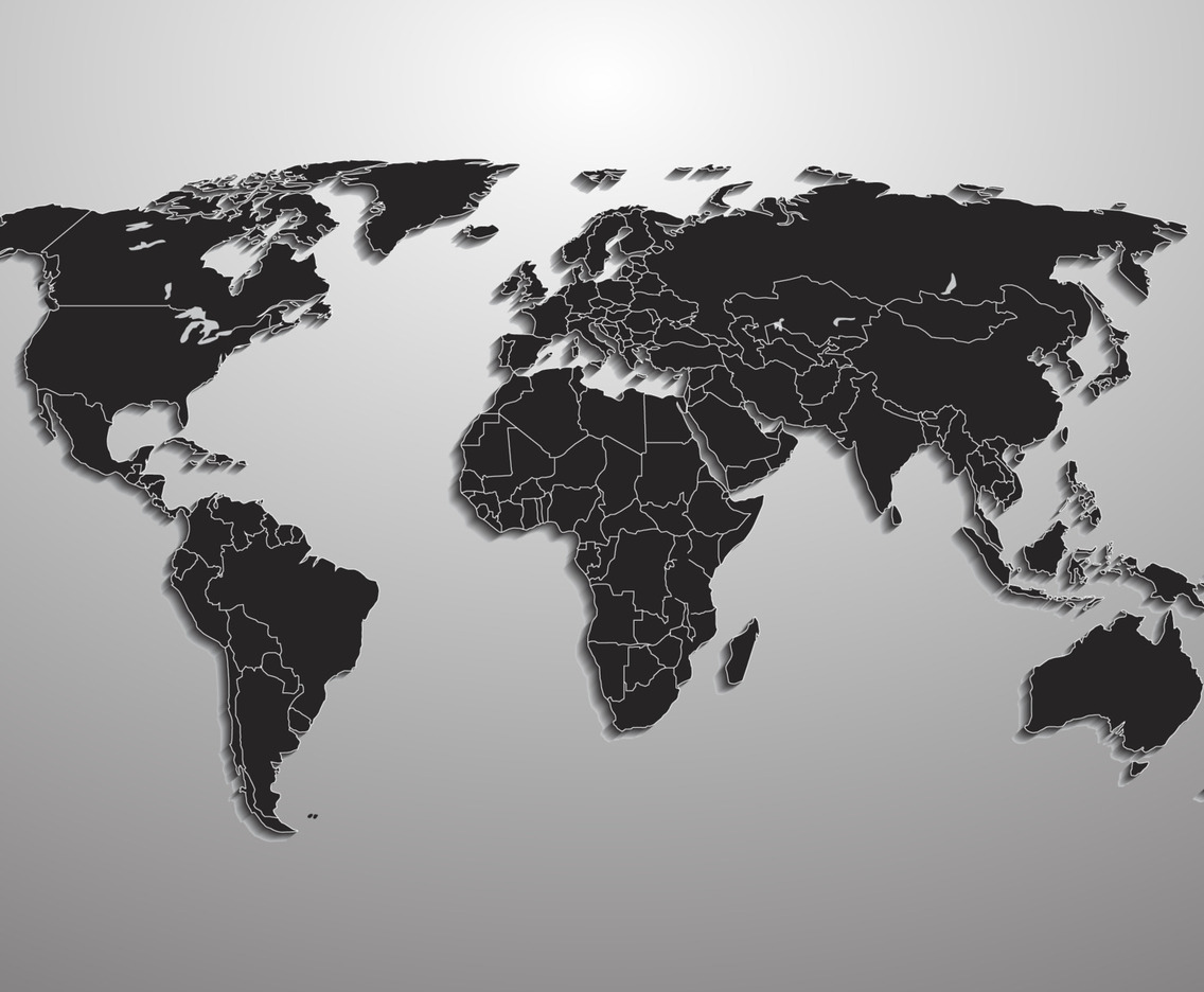 Black and White Simple World Map