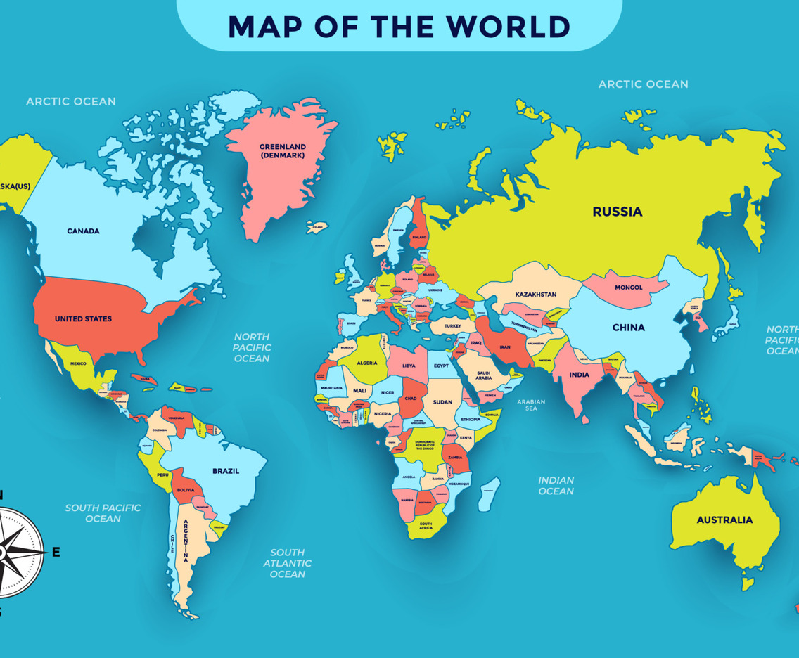 World Map With Country Names FreeVectors World Map With Country Names FreeVectors