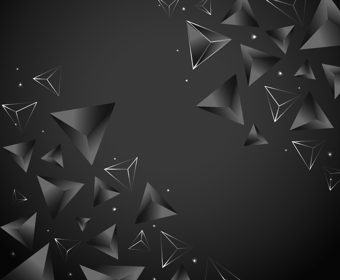Black Abstract 3D Triangle Background