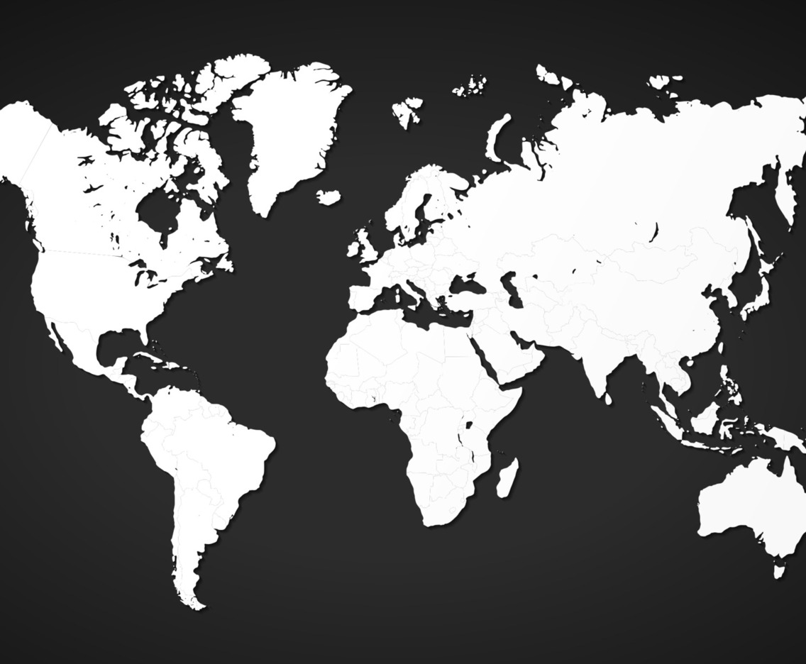 Black And White World Map Background