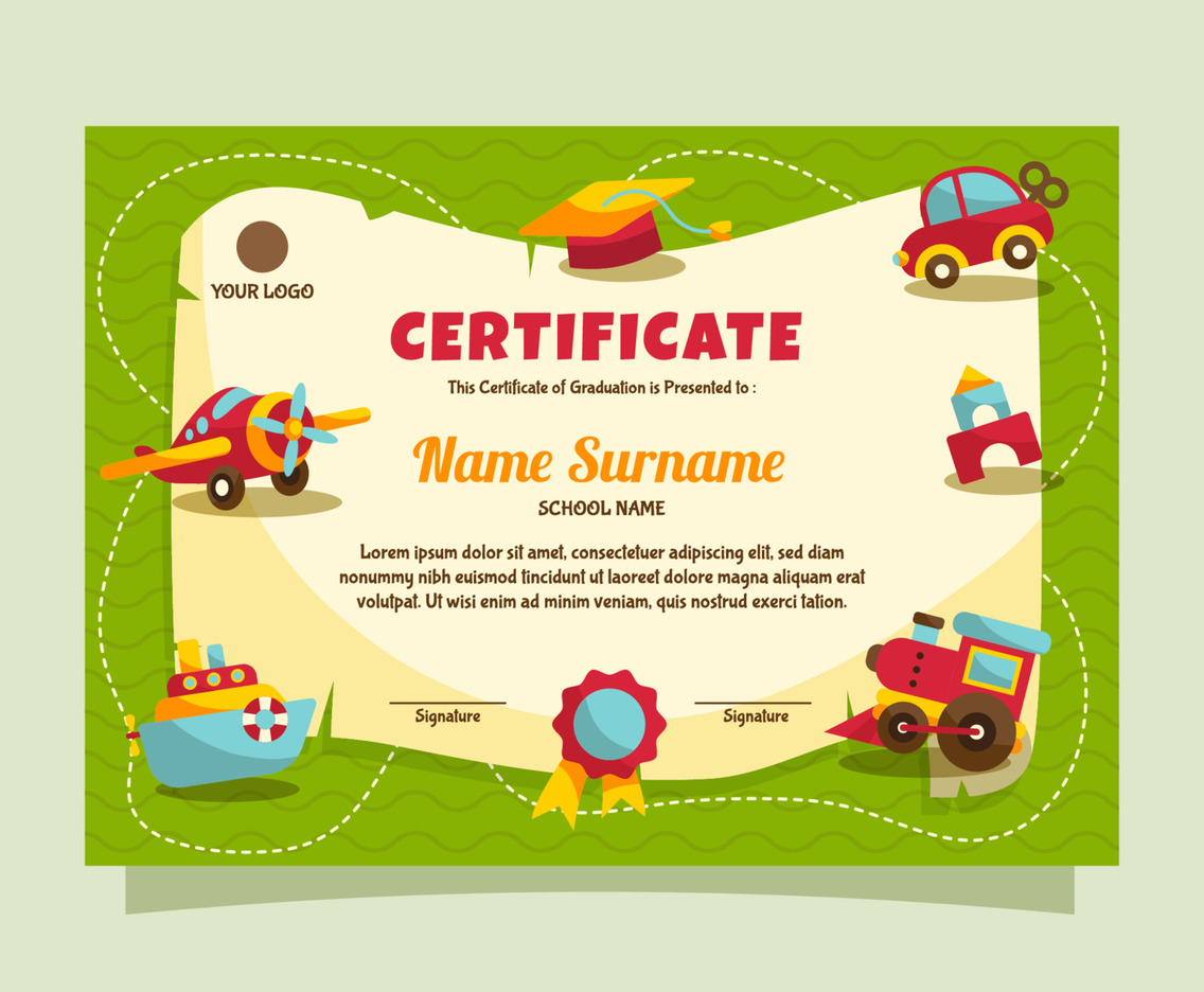 Children Toys Theme Certificate Template