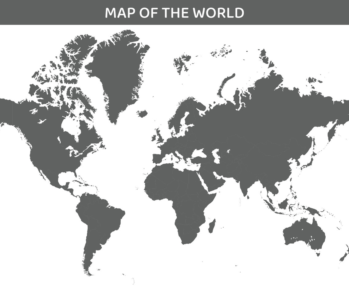 World Map Black white