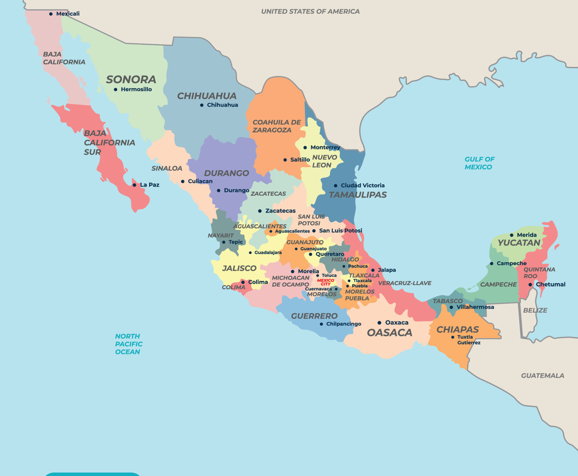 Country Map Mexico Background Illustration