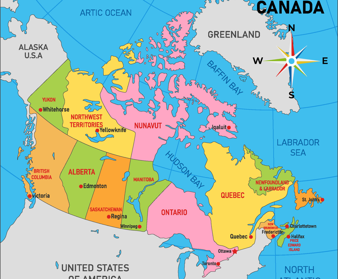 Country Map of Canada Concept
