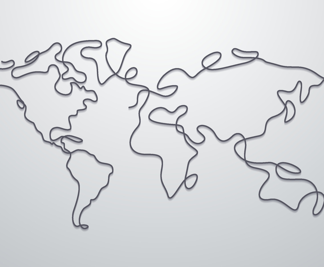One Stroke Art World Map