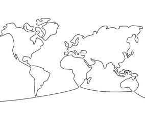 World Line Map Icon World Map Line Icon Set