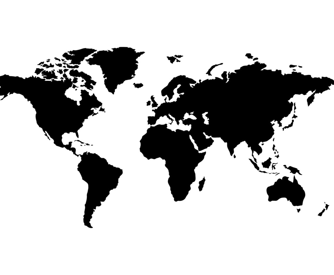 Black and White World Map