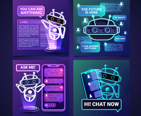 Chat AI Bot Social Media Post Template | FreeVectors