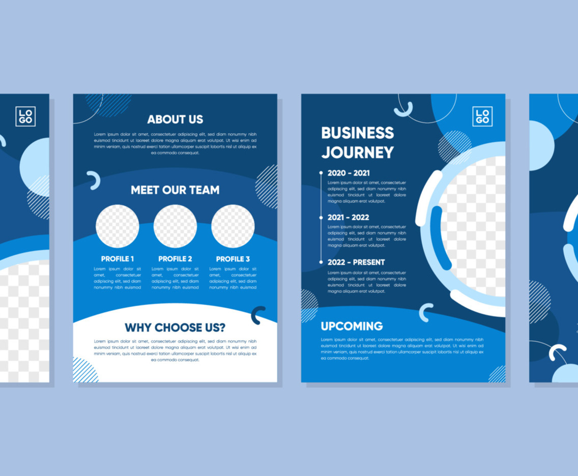 Company Profile Blue Template Collection Set