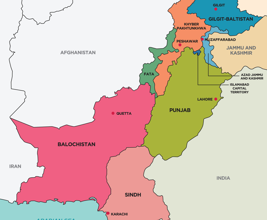 Pakistan Map With Surrounding Borders FreeVectors